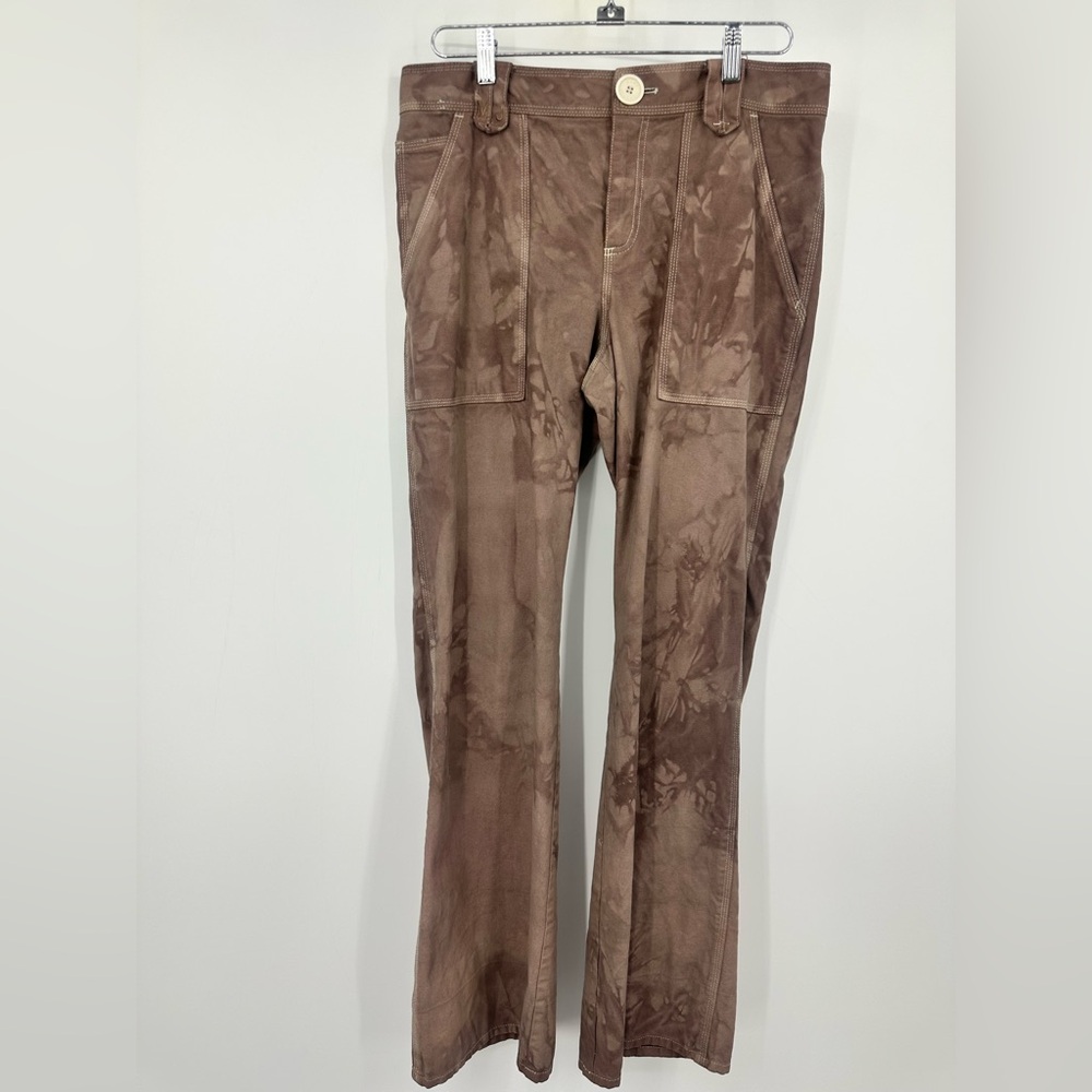 Marc Jacobs Brown Tie Dye Pants Straight Leg 100% Cotton Womens 12 | AD564